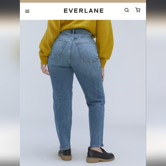 C - Everlane Cheeky Curvy Blue Jeans - Picture 2 of 9